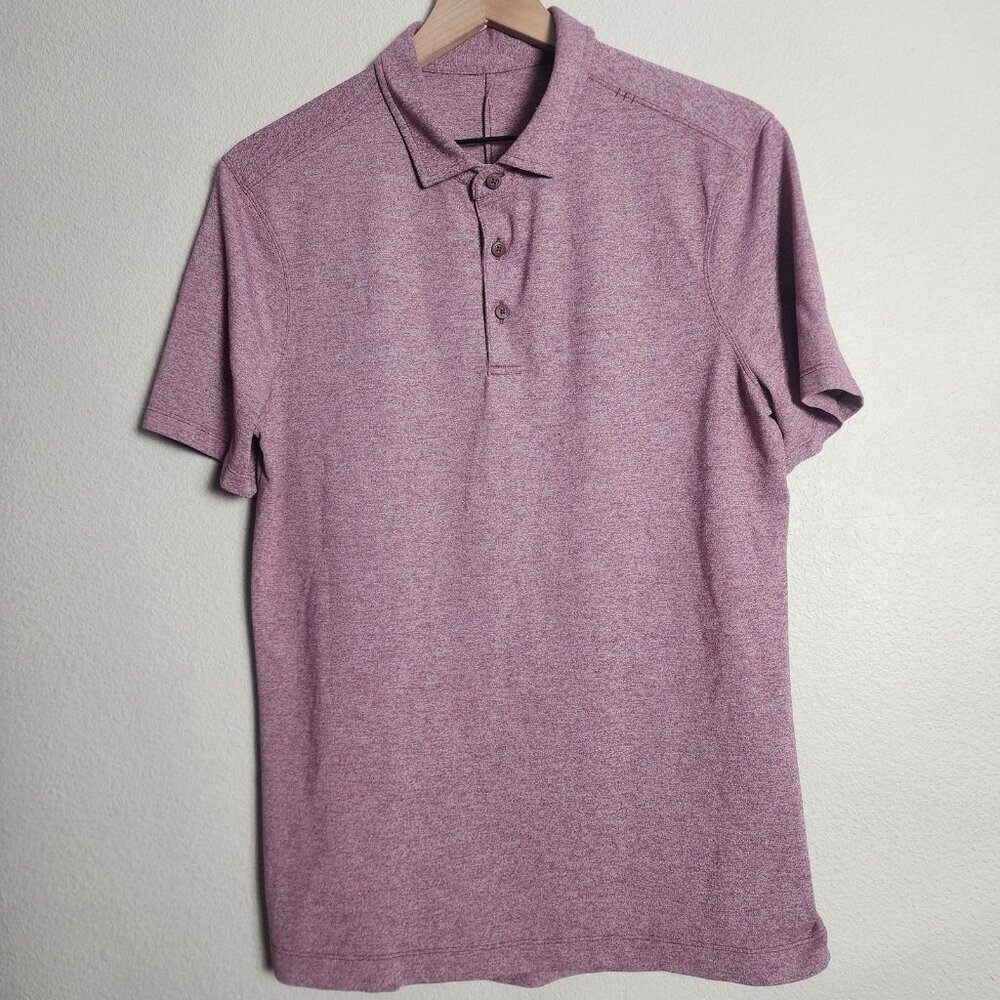 Lululemon Polo Shirt Mens Small Purple Heather Performance Golf Tech Athletic